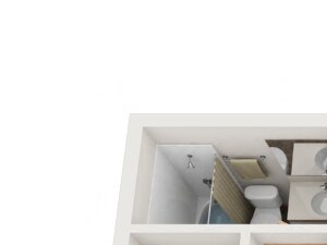 3 Bed - 2 Bath Bedroom Layout 1159 sq.ft. Three Bed Two Bath